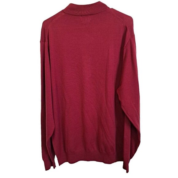 Jos. A. Bank Men's XL Red 100% Italian Merino Wool Mock Neck Long Sleeve Sweater - Picture 3 of 4
